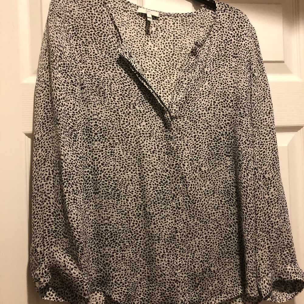 Joie silk blouse in ever-chic black & white